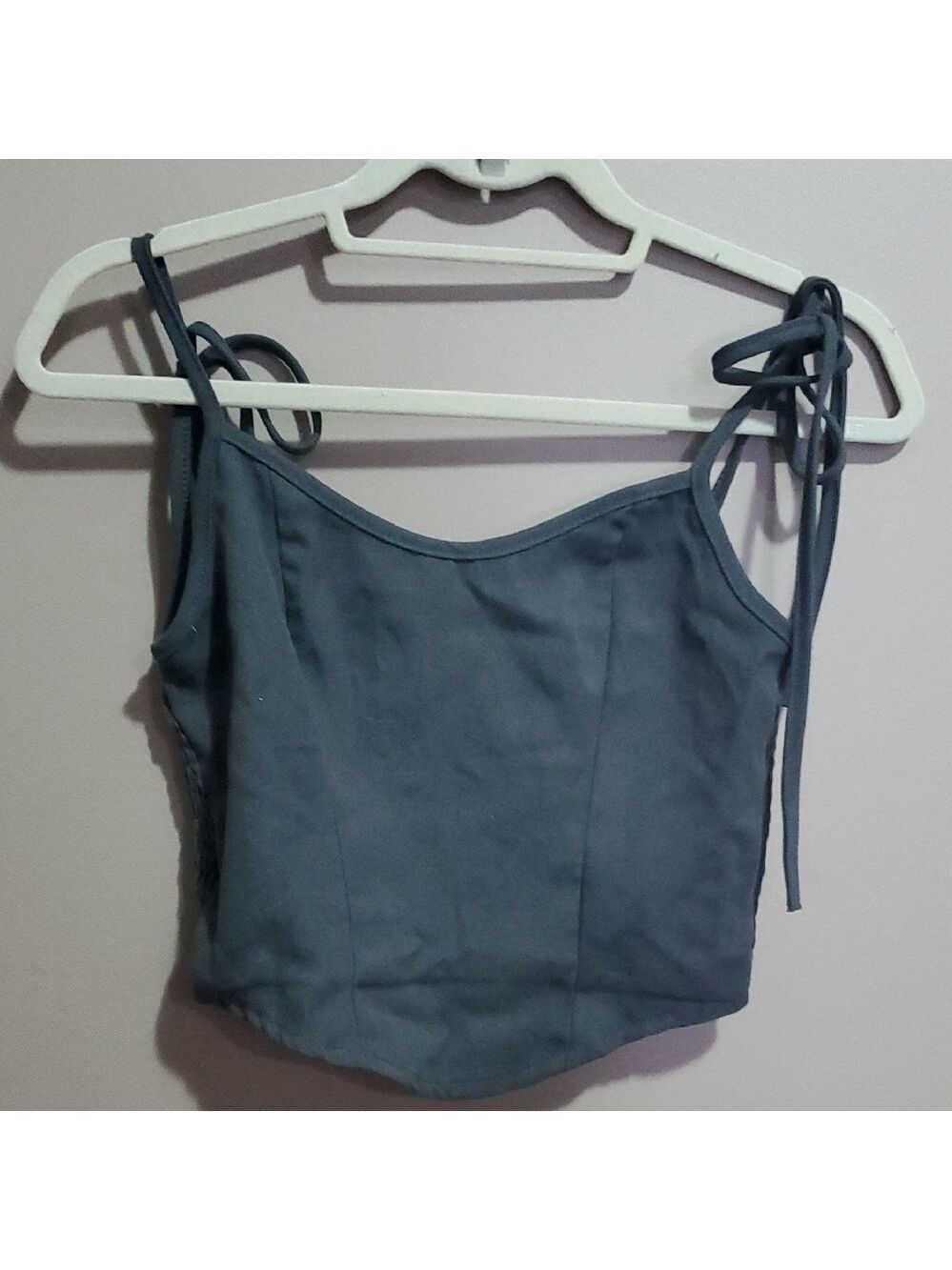 Stylish Gray Women's Top With Elastic Back Size XS